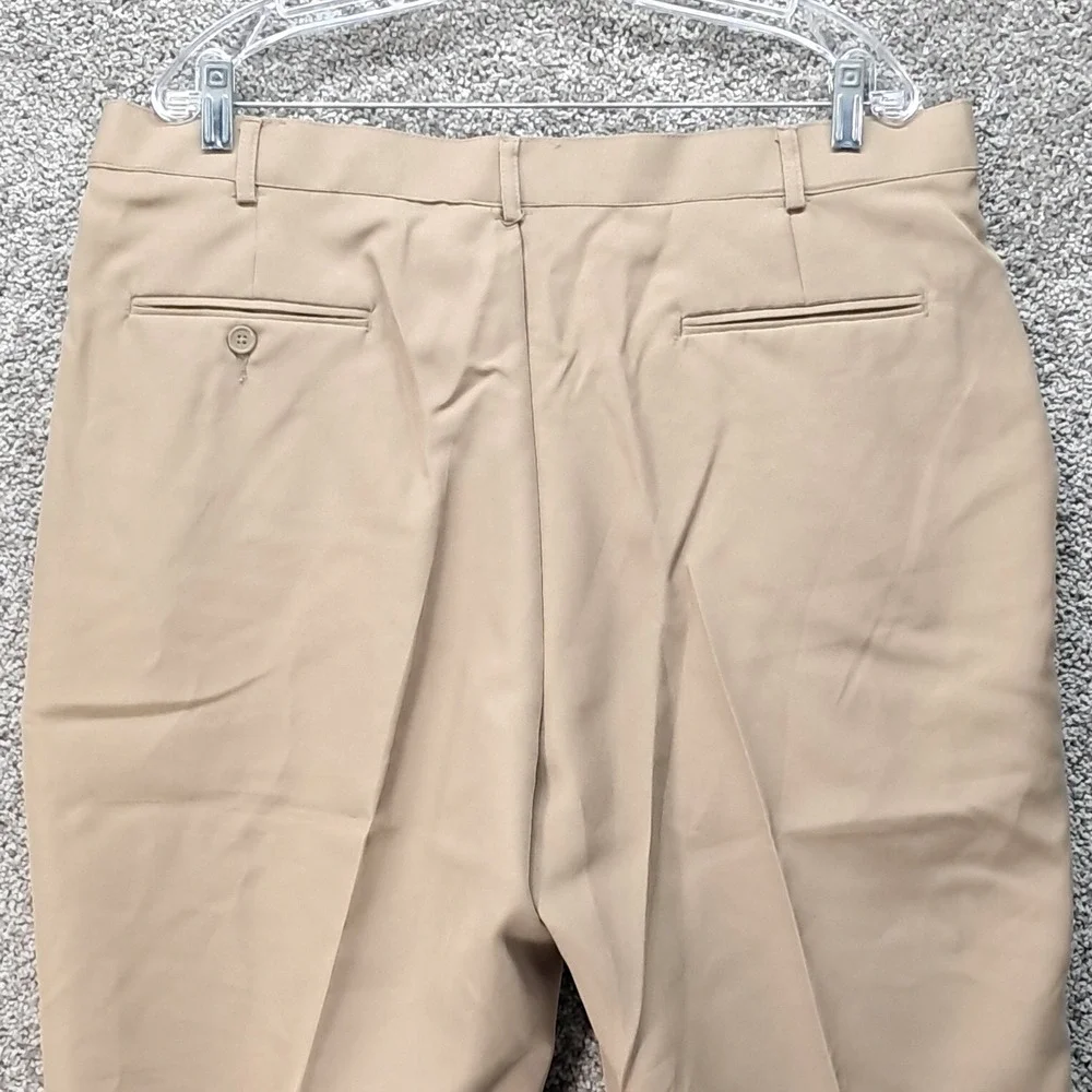 Haband Fit-Forever Mens Tan Khaki Dress Slacks Permanent Press Pants 40M 8107